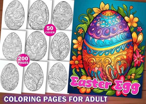 200 Easter Egg Coloring Pages for Adults
