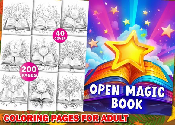 200 Open Magic Book Coloring Pages Adult