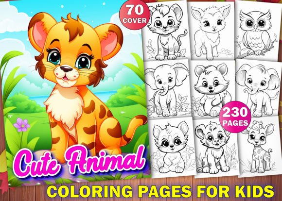 230 Cute Animals Coloring Pages for Kids: A Practical Guide for Educators, Parents, and Self-Publishers