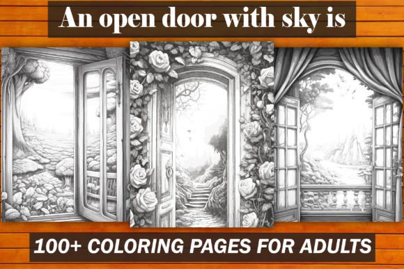 An Open Door with Sky is Coloring Book