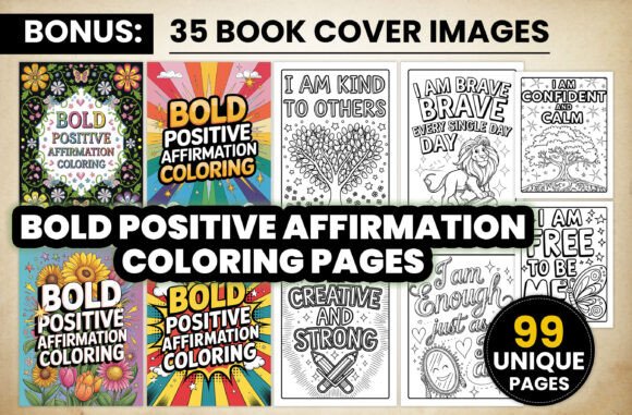 Bold Positive Affirmation Coloring Pages