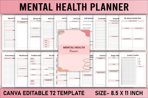Editable Mental Health Planner Canva