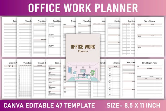 Editable Office Work Planner Canva