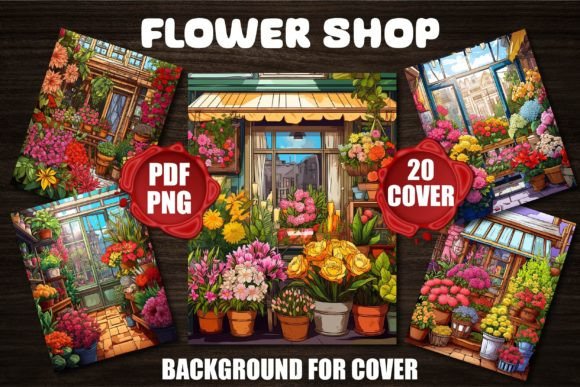 Flower Shop Backgrounds for Covers