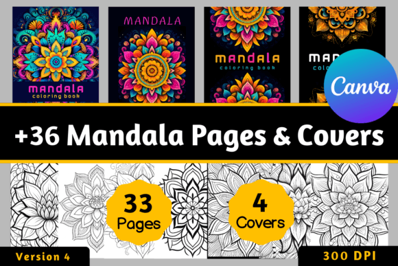KDP Mandala Coloring Book Canva Template