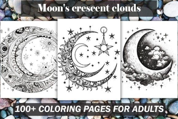 Moon’s Crescent Clouds Coloring Book: A Print-Ready Creative Asset for KDP Publishers and Mindful Practitioners