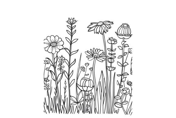 Nature Scene Coloring Page for Adults